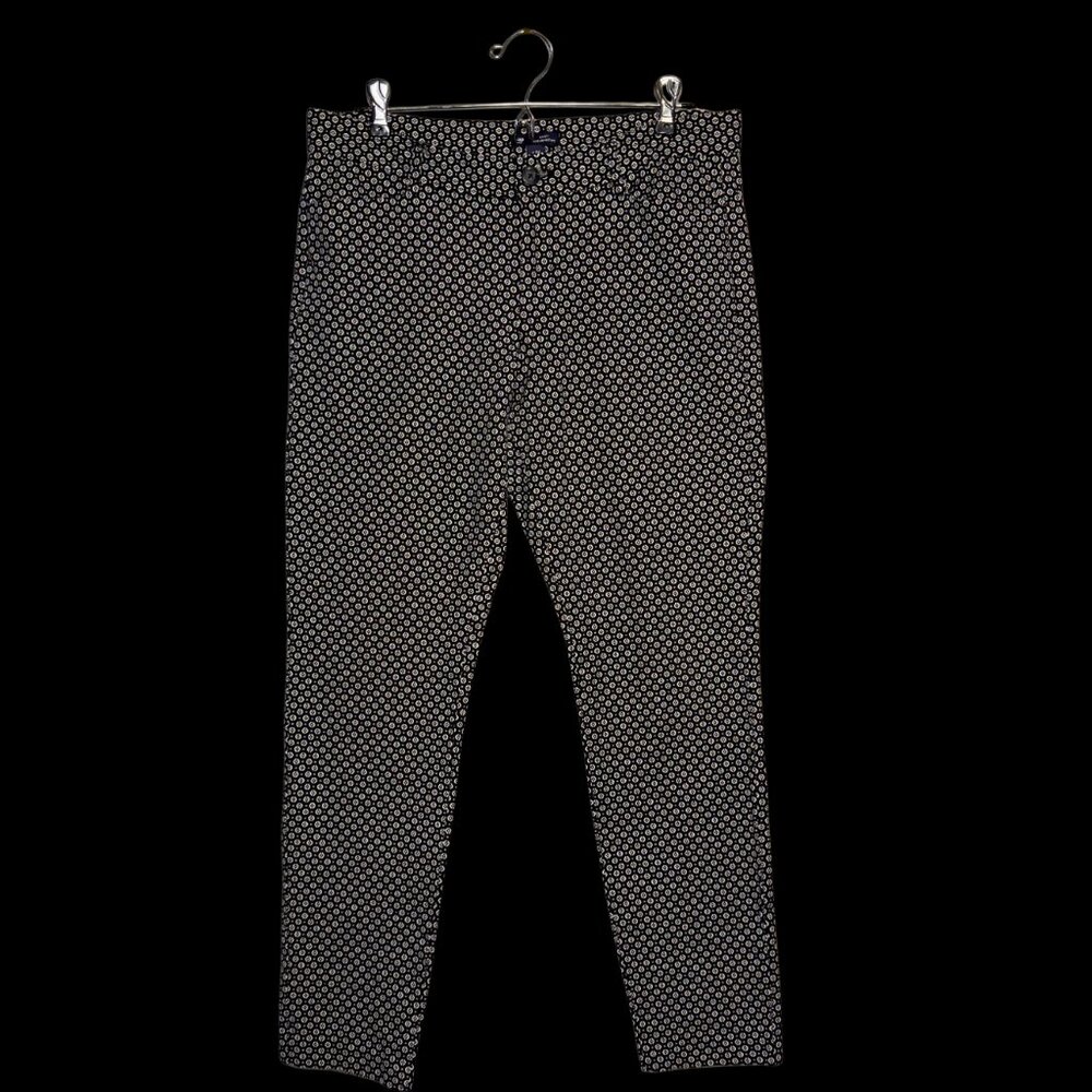 GAP Patterned Slim Ankle Pants Black White Print Size 10 Regular